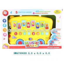 Игрушка для малышей, Музыкальная игрушка для мультфильма B / O, Обучающая игрушка Музыкальный автобус